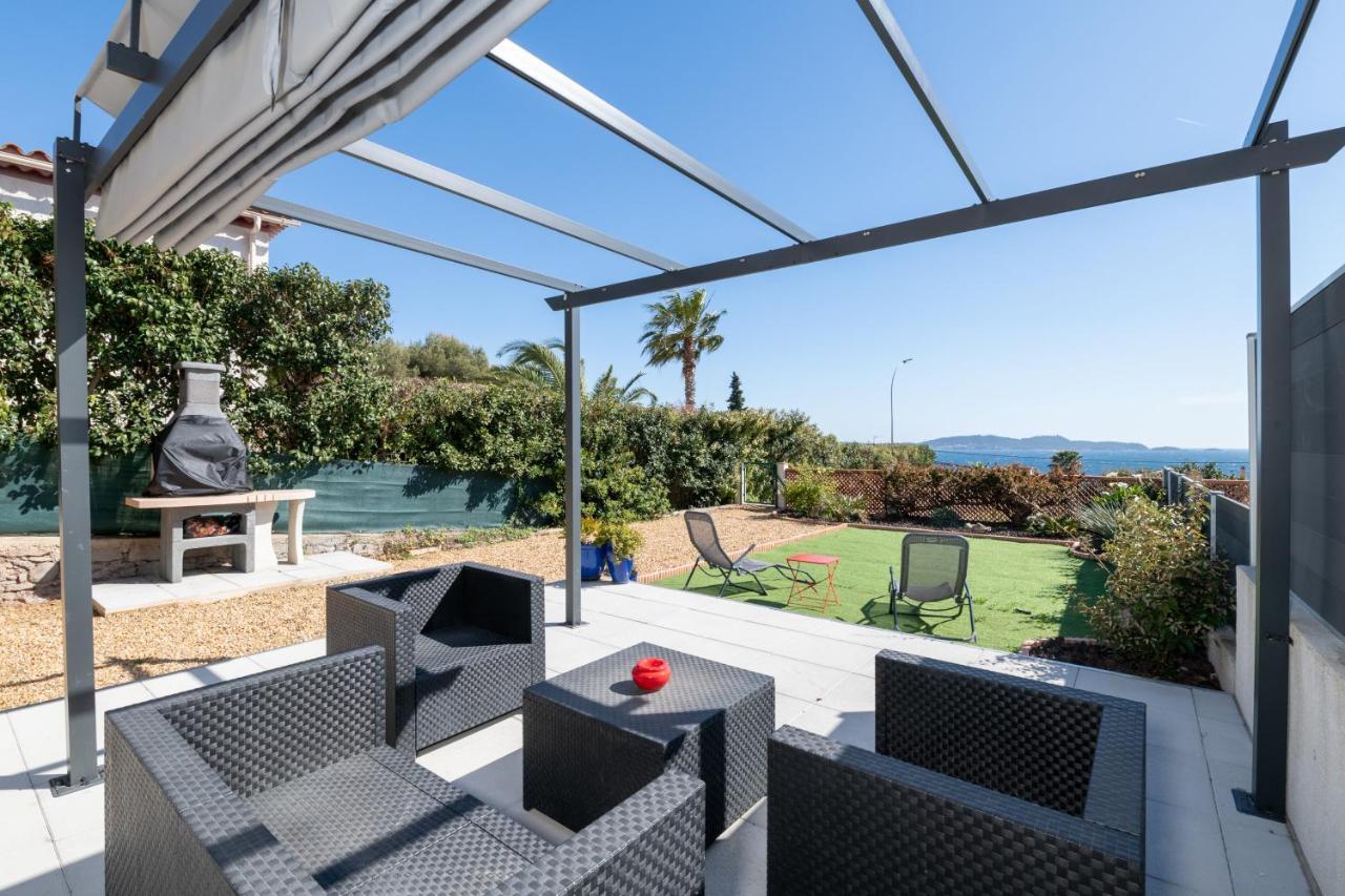 Face A La Mer Superbe Villa Terrasse Barbecue Le Pradet Carqueiranne Kültér fotó