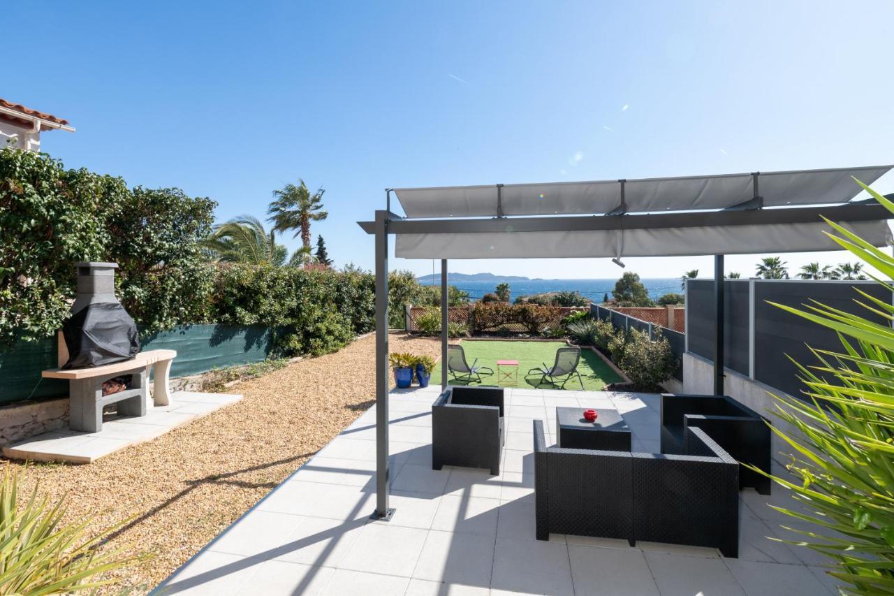 Face A La Mer Superbe Villa Terrasse Barbecue Le Pradet Carqueiranne Kültér fotó