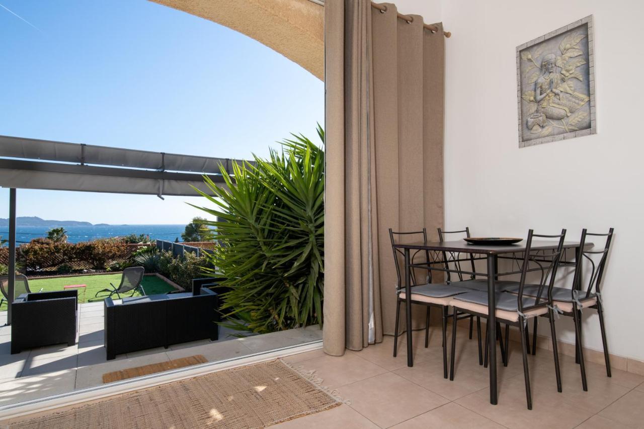Face A La Mer Superbe Villa Terrasse Barbecue Le Pradet Carqueiranne Kültér fotó
