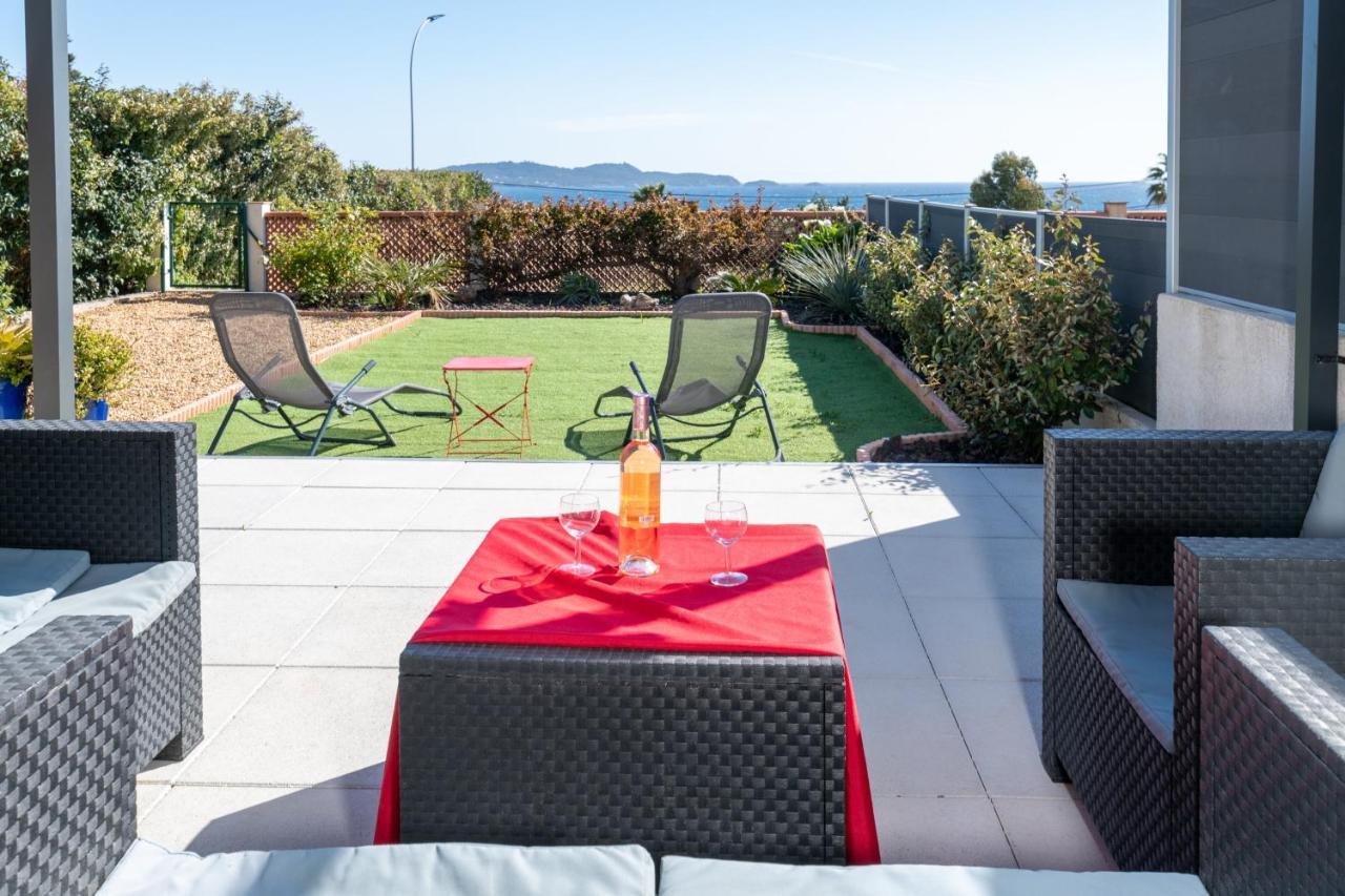 Face A La Mer Superbe Villa Terrasse Barbecue Le Pradet Carqueiranne Kültér fotó